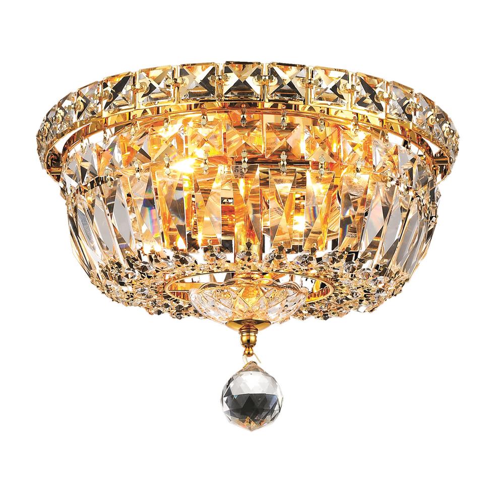 Living District by Elegant Lighting LD2528F10G Wiley Collection Flush Mount D10in H8in Lt:4 Gold Finish
